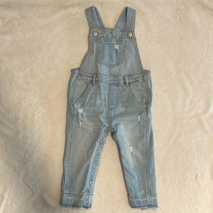 Old Navy distressed overalls